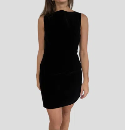 Sofie The Label Kiara Velvet High Neck Mini Dress In Black