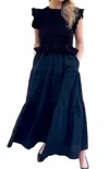 Sofie The Label Laura Combination Dress In Black In Blue