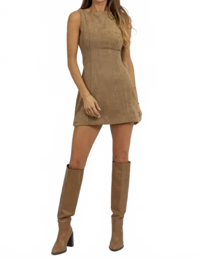Sofie The Label Louisa Suede Dress In Taupe In Green
