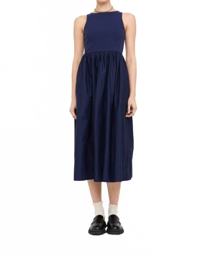 Sofie The Label Lyon Midi Dress In Navy In Blue
