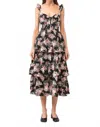 Sofie The Label Maddy Floral Midi Dress In Black Multi