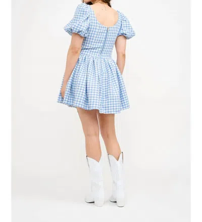 Sofie The Label Paloma Houndstooth Dress In Blue