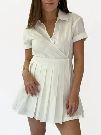 Sofie The Label Pleated Collared Dress In White