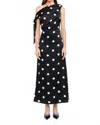 Sofie The Label Polka Dot Maxi Dress In Black/white In Black