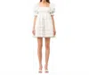 Sofie The Label Puff Sleeves Dress In Ivory/green