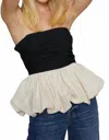 Sofie The Label Ella Longline Peplum Sleeveless Top In Black In Multi