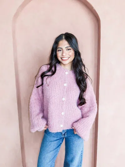 Sofie The Label Rose Blush Cardigan In Pink In Purple