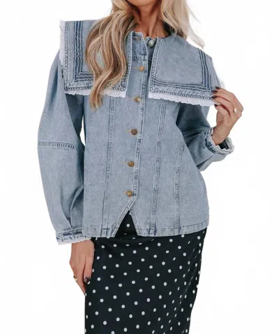 Sofie The Label Scout Blouse Jacket In Light Wash Denim In Blue