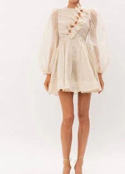 Sofie The Label Shimmer Bow Dress In Off White