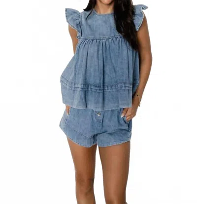 Sofie The Label Simone Denim Shorts In Blue