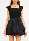 Sofie The Label Square Neck Bubble Dress In Black In Black