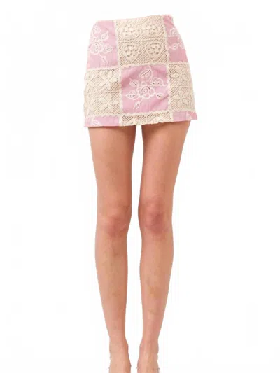 Sofie The Label Summer Days Crochet Skirt In Red In Pink