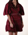 Sofie The Label Tabitha Contrast Stitch Wrap Mini Dress In Red In Red