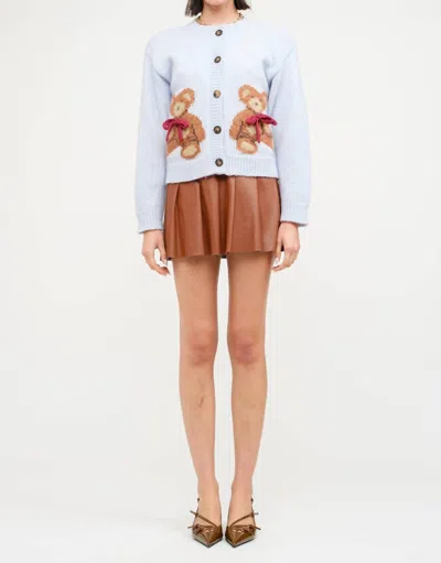 Sofie The Label Teddy Cardigan In Blue