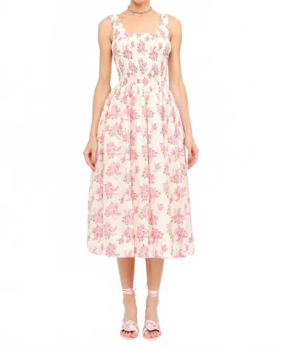 Sofie The Label The Millie Floral Smocked Midi Dress In Pink