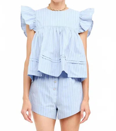 Sofie The Label The Sloane Striped Top In Blue