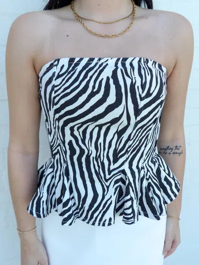 Sofie The Label The Zuri Strapless Top In Zebra Print In Multi