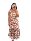 Sofie The Label Travers Day Ruffle Midi Dress In Red