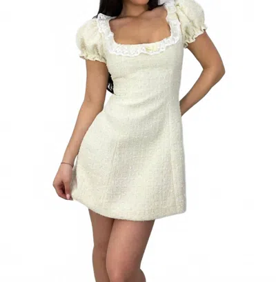 Sofie The Label Tweed Lace Trim Mini Dress In Cream In White