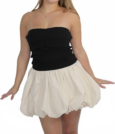 Sofie The Label Two-toned Bubble Skirt Dress In Multi In Black