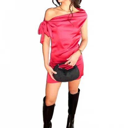 Sofie The Label Velvet Mini Dress In Red