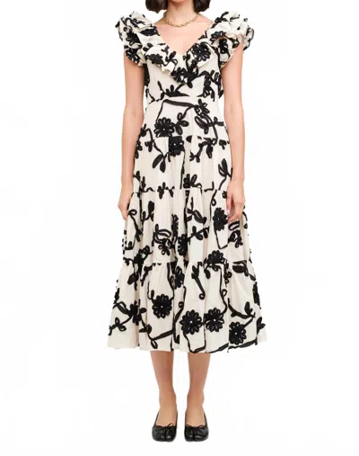 Sofie The Label Women's Bobbie Embroidery Midi Dress In Ivory In Multi