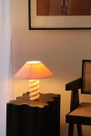 SOFIEST DESIGNS SWIRL MUSHROOM TABLE LAMP IN SHADE: BUBBLEGUM PINK BASE: PALE PEACH AT URBAN OUTFITTERS
