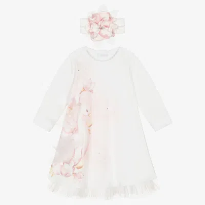 Sofija Baby Girls Ivory Cotton & Tulle Dress Set