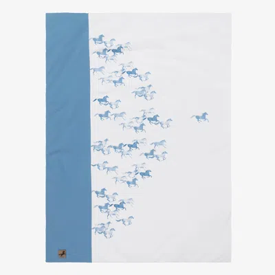 Sofija Boys Blue & White Cotton Padded Blanket (88cm)