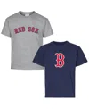 Soft As A Grape Big Boys And Girls 2-pack Navy/gray Boston Red Sox T-shirt Set In Blue