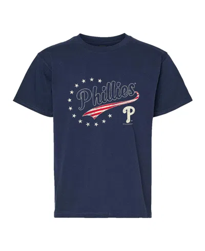 Soft As A Grape Kids' Big Boys And Girls Navy Philadelphia Phillies Americana T-shirt In Blue