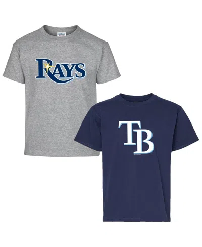 Soft As A Grape Kids' Big Boys And Girls Navy/gray Tampa Bay Rays Two-pack T-shirt Set In Multi