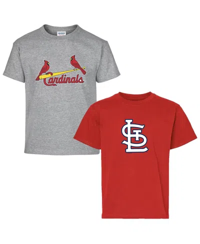 Soft As A Grape Kids' Big Boys And Girls Red/gray St. Louis Cardinals Two-pack T-shirt Set