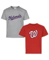 Soft As A Grape Big Boys And Girls Red/gray Washington Nationals Two-pack T-shirt Set