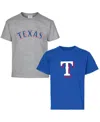 Soft As A Grape Big Boys And Girls Royal/gray Texas Rangers Two-pack T-shirt Set