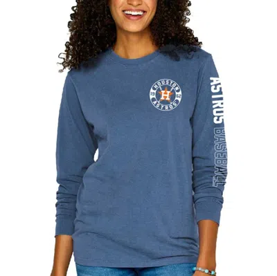 Soft As A Grape Blue Houston Astros Pigment-dyed Long Sleeve T-shirt