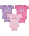 Soft As A Grape Girls Infant  Pink, Purple Kansas City Royals 3-pack Rookie Bodysuit Set In Pink,purple