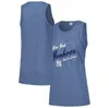 Soft As A Grape Navy New York Yankees Gauze High Neck Tank Top In Navy