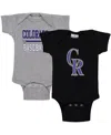 Soft As A Grape Newborn And Infant Boys And Girls  Black, Gray Colorado Rockies 2-piece Body Suit In Black,gray