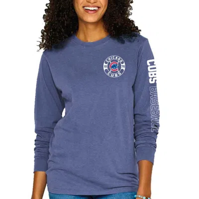 Soft As A Grape Royal Chicago Cubs Pigment-dyed Long Sleeve T-shirt In Blue