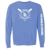 Soft As A Grape Royal Los Angeles Dodgers Pigment Dye Long Sleeve T-shirt In Blue
