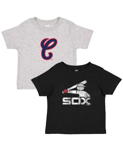 Soft As A Grape Babies' Toddler 2-pack Black/heather Gray Chicago White Sox Cooperstown Collection T-shirt Set