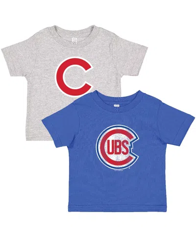 Soft As A Grape Babies' Toddler 2-pack Royal/heather Gray Chicago Cubs Cooperstown Collection T-shirt Set In Blue