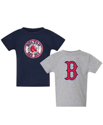 Soft As A Grape Babies' Toddler 2-pack Heather Gray Boston Red Sox Cooperstown Collection T-shirt In Multi
