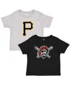 Soft As A Grape Toddler Black/heather Gray Pittsburgh Pirates Cooperstown Collection Two-pack T-shirt Set