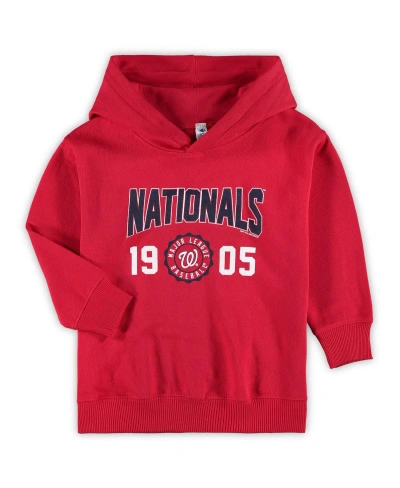 Soft As A Grape Babies' Toddler Boys And Girls  Red Washington Nationals Wordmark Pullover Hoodie