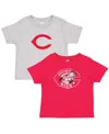 Soft As A Grape Toddler Red/heather Gray Cincinnati Reds Cooperstown Collection T-shirt, Set Of 2 In Red