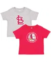 Soft As A Grape Toddler Red/heather Gray St. Louis Cardinals Cooperstown Collection T-shirt, Set Of 2 In Red,heather Gray
