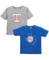 Soft As A Grape Toddler Royal/gray Texas Rangers Cooperstown Collection Two-pack T-shirt Set