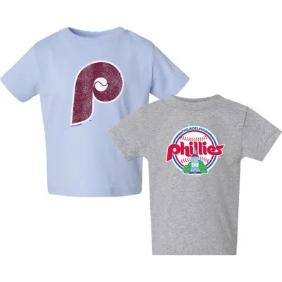 Soft As A Grape Kids' Toddler  Heather Gray/heather Gray Philadelphia Phillies Cooperstown Collection Two-p In Multi
